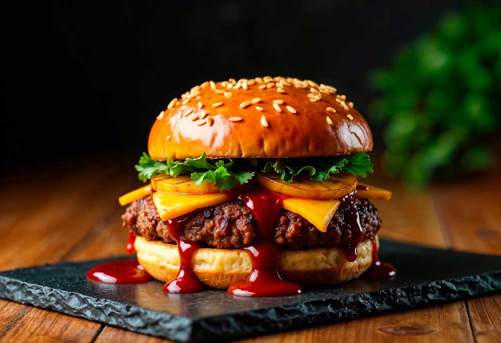Burger and fries